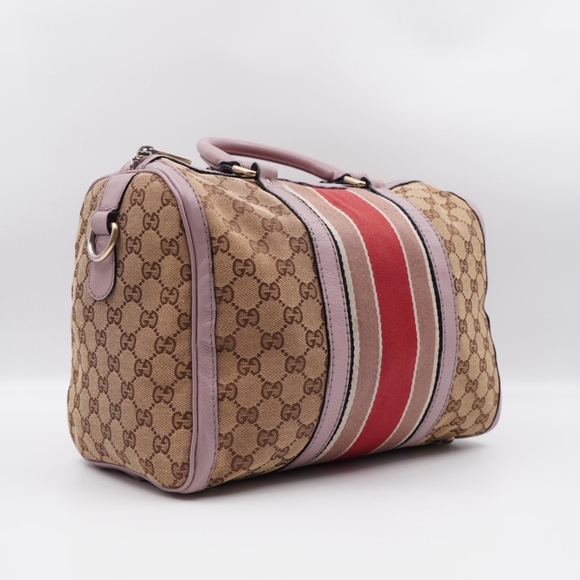 CC19 ❤️ GUCCI GG Monogram Vintage Web Boston - Picture 5 of 16